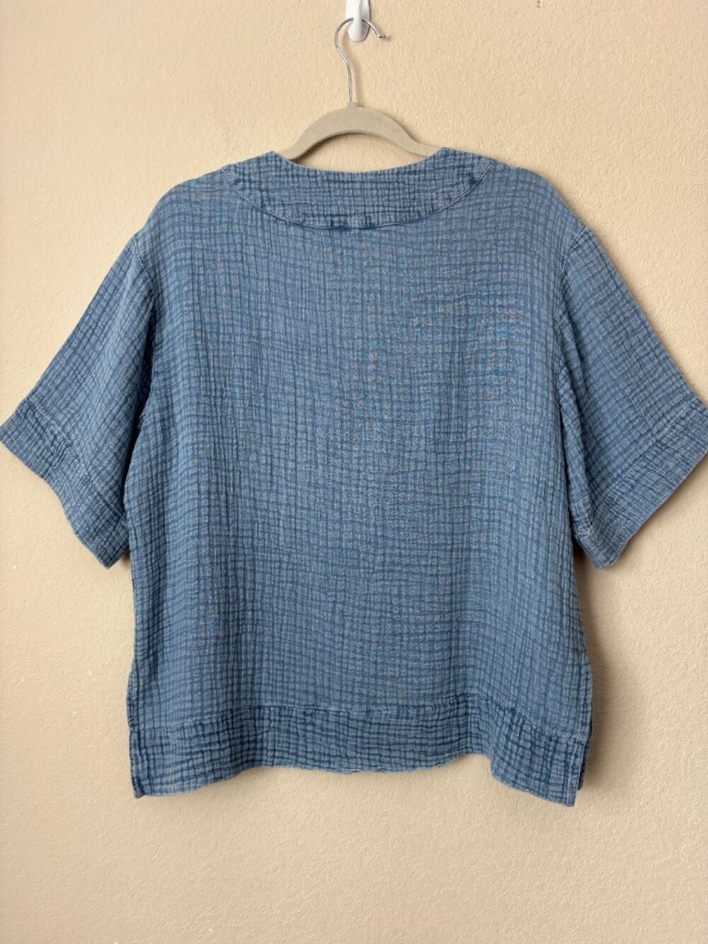 Faherty Dune Organic Cotton Boho Gauze Popover V-Neck Blouse Top - Picture 13 of 15